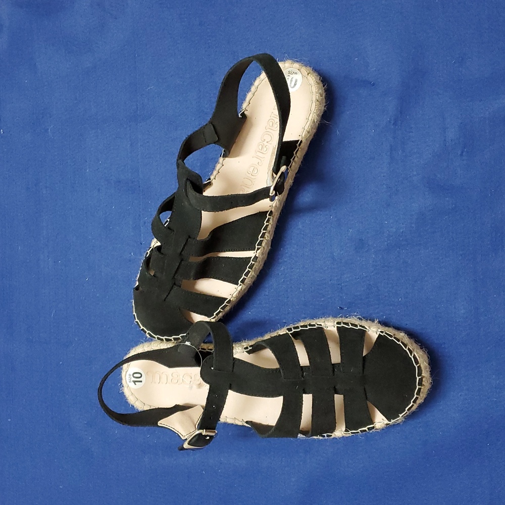 Macarena Black Flatform Gladiator Espadrilles Sandal, Size Various - Picture 9 of 10